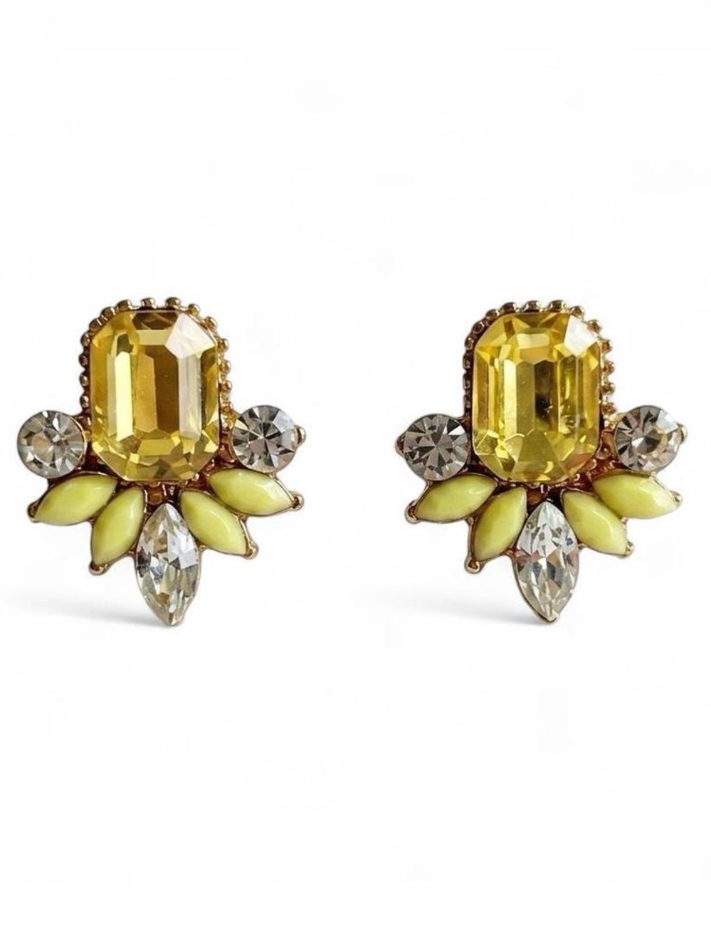 NWOT WA Studios Australian Yellow and Gold Crystal Earrings